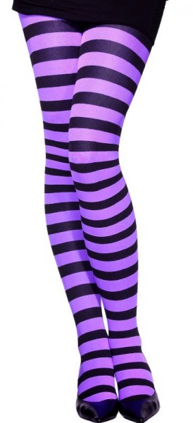 Collant Crazy Stripes Lady Violet-Noir
