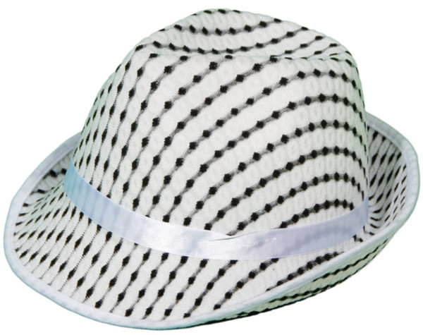Hut mit Psychedelic-Muster in Weiß