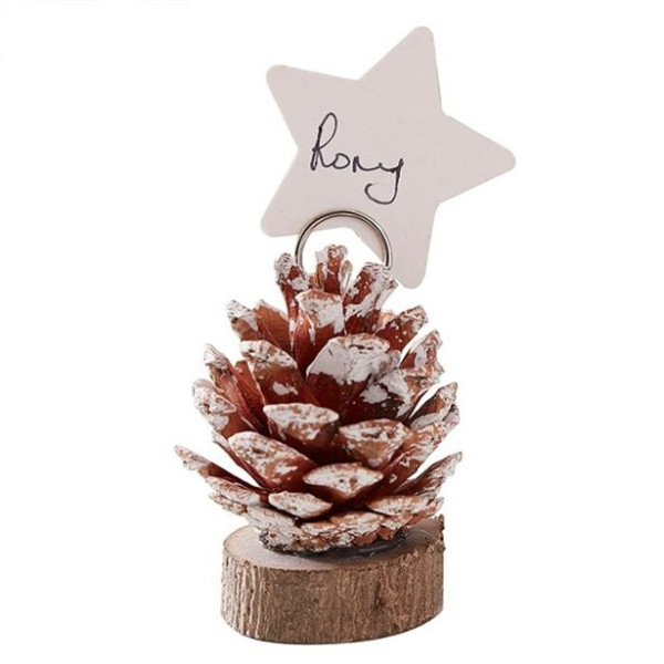 6 pine cone place card holders