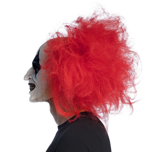Maska lateksowa Psycho Clown z włosami 4