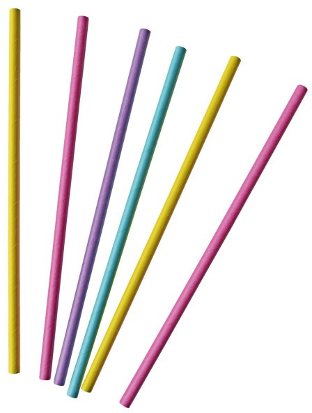 30 colorful neon straws 19cm