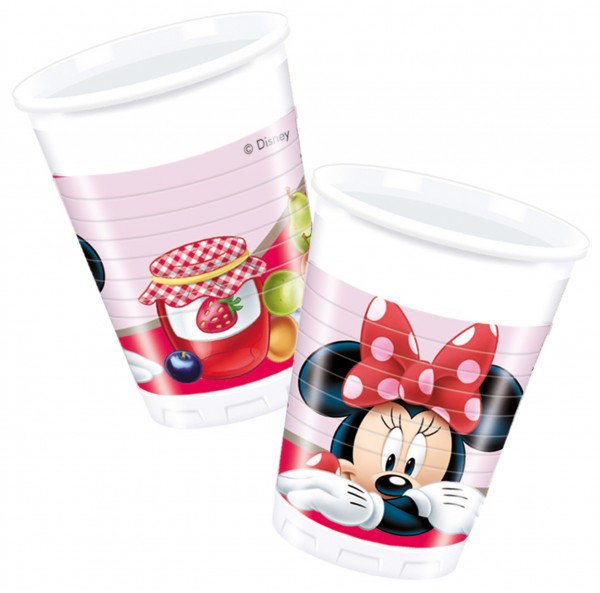 8 Minnie Mouse strawberry garden cups 200ml
