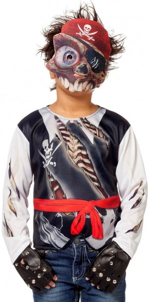 Zombie pirate costume with mask for kids