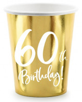 6 tazze lucide per il 60° compleanno da 220 ml