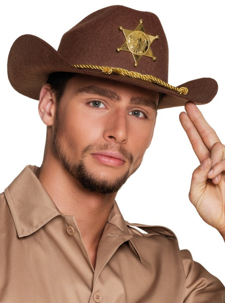 Sombrero de sheriff occidental para hombre
