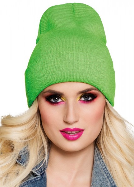 Stylowa, neonowo-zielona czapka
