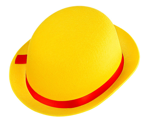 Żółta filcowa czapka melonowa dla dzieci