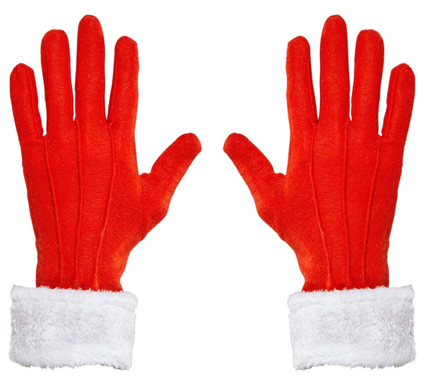 Miss Santa gloves with plush trim