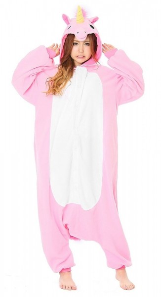 Kigurumi unicorn costume unisex pink