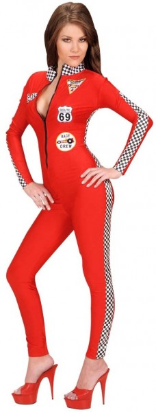 Charming red racing driver costume