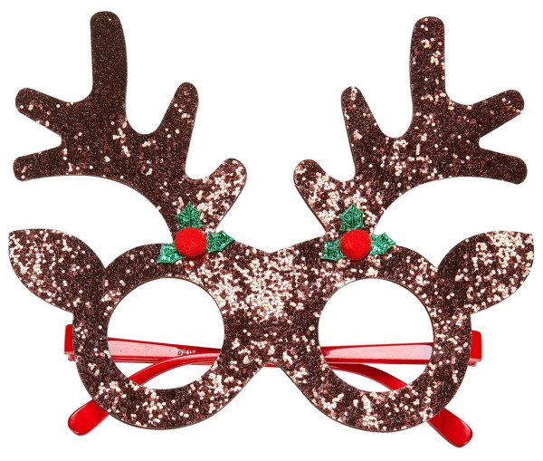 Sparkling reindeer glasses Rudi