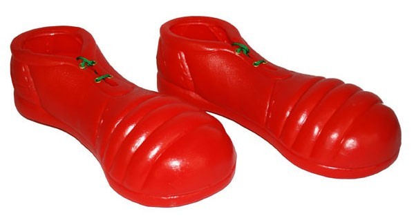 Rote Riesen Kinder Clowns Schuhe