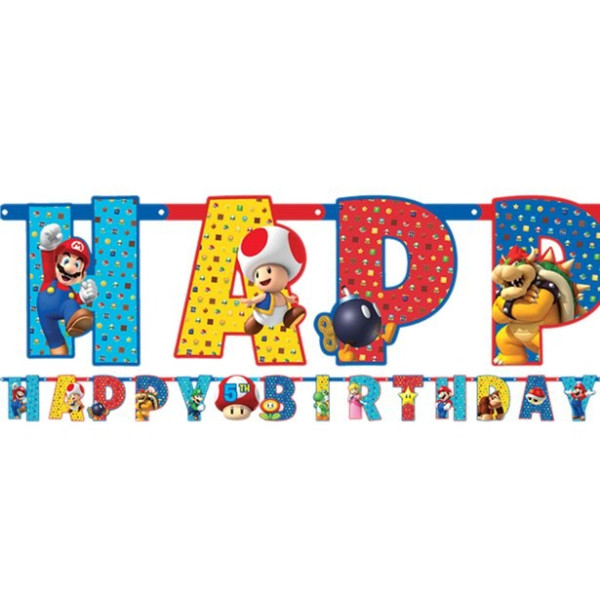Guirlande anniversaire Super Mario personnalisable