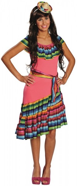 Farverig Mexico kjole Sheila