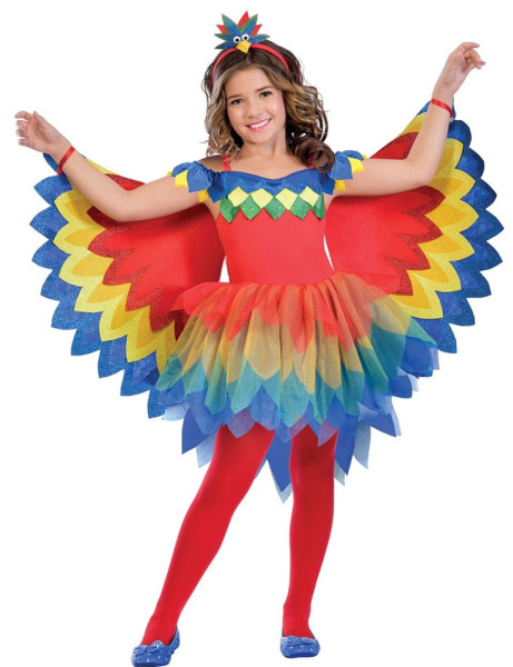Kostium tęczowej papugi dla dziewczynki