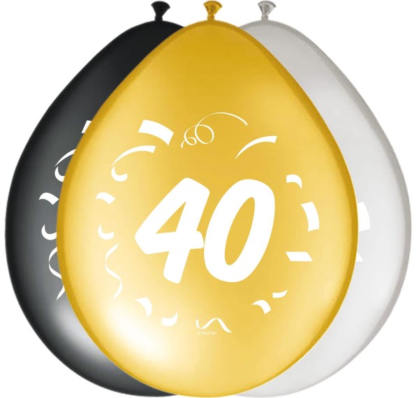 8 edle Ballons zum 40. Geburtstag
