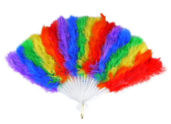 Pride Rainbow Feather Fan