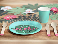Preview: 6 green palm leaf place cards