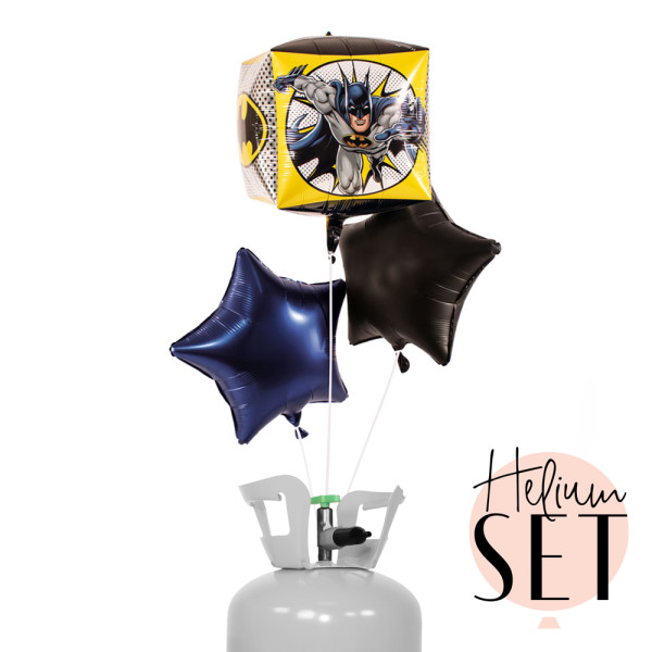 Batman Ballonbouquet-Set mit Heliumbehälter