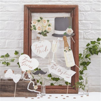 Set de accesorios florales para fotos de boda 10 piezas