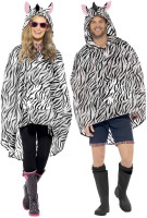 Zebra rain cape poncho unisex