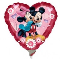 Preview: Mickey & Minnie in Love heart balloon 23cm
