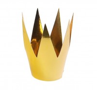 Oversigt: 3 Crazy Crowns Party Crowns Guld 5cm
