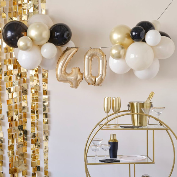 Elegant 40th birthday balloon garland XX-piece