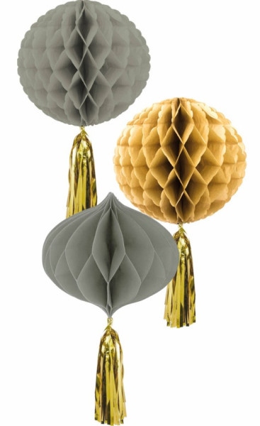 3 Golden Dawn honeycomb balls
