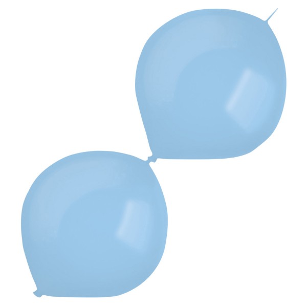 50 Girlandenballons babyblau 30cm