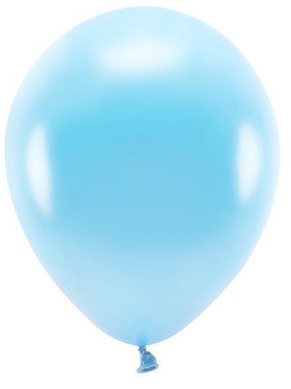 100 ballons éco métallisés bleu bébé 30cm