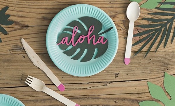 Aloha lettering decorazione tavola 6 pz.