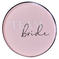XX Pink-Black Team Bride Paper Plates XXcm
