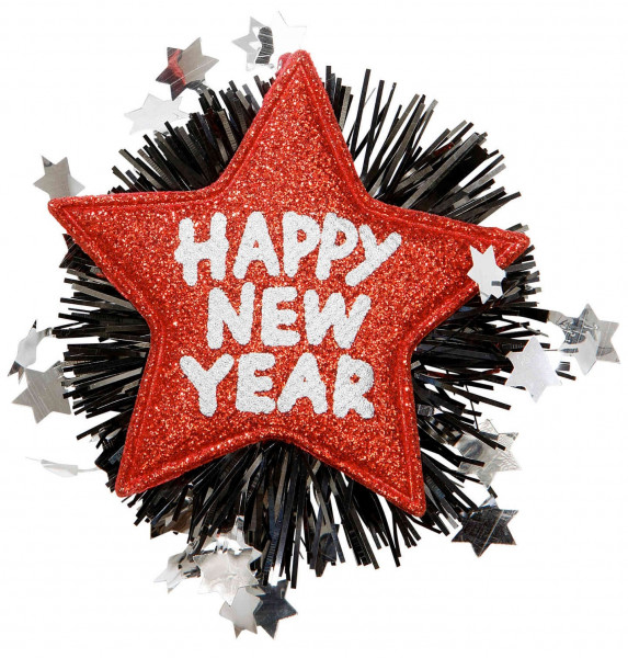 Red Happy New Year lapel pin