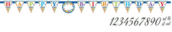 Ghirlanda Regembogen Happy Birthday personalizzabile di 320 cm