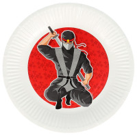 8 assiettes en carton Ninja Power 23cm
