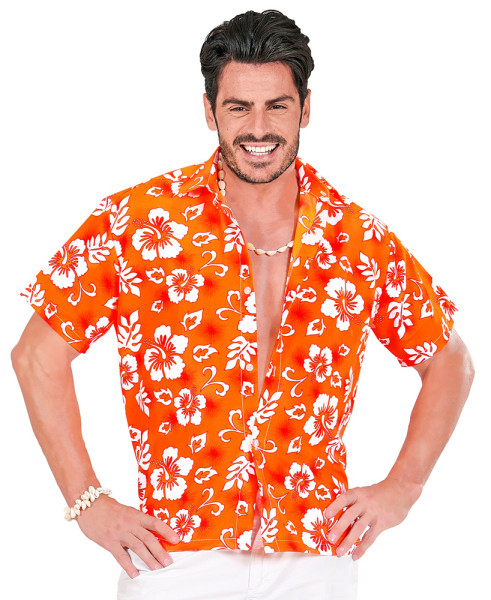 Pomarańczowa koszula hawajska dla mężczyzn