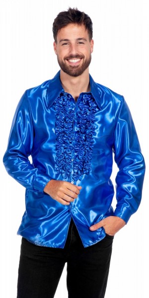 Blue ruffled shirt for men