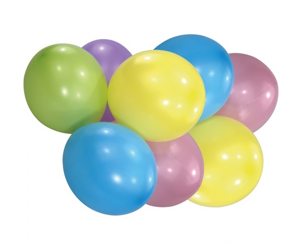 8er Set Luftballons Bunt Pastell 23 cm