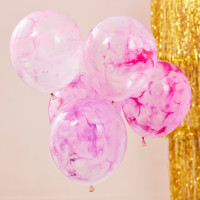 Oversigt: 5 DIY lyserøde marmorerede balloner