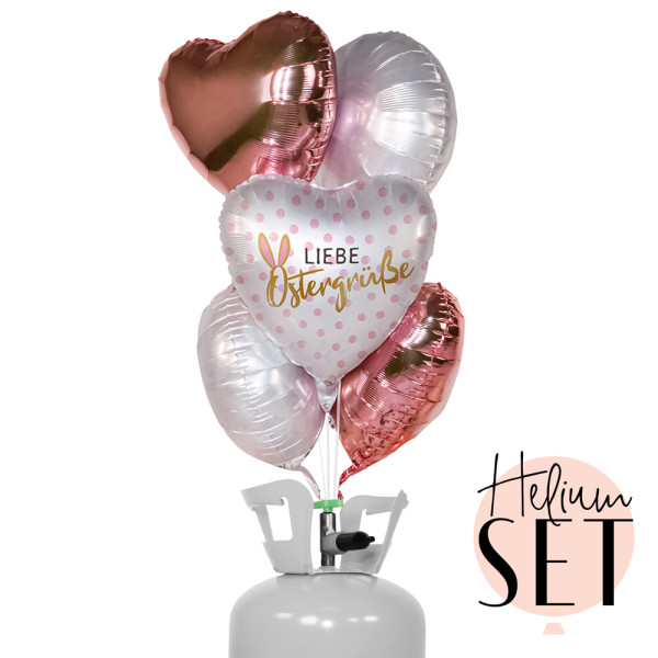 Liebe Ostergrüße Ballonbouquet-Set mit Heliumbehälter