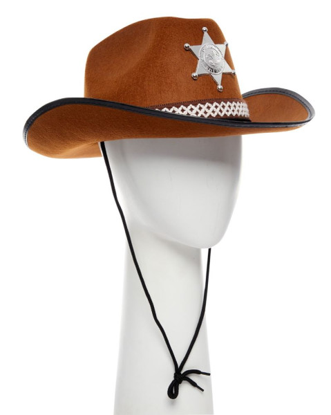 Cowboy Sheriff Hut für Erwachsene braun 3