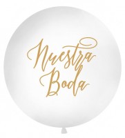 Oversigt: Nuestra Boda XL ballon guld 1m