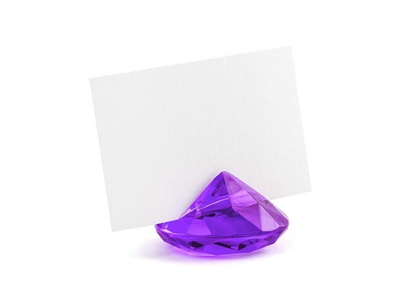 10 Diamanten Kartenhalter violett 4cm