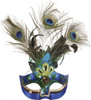 Elegant Paradiso masker met pauwenogen