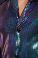 Förhandsgranskning: 70-tals disco skjorta för män blå-violett