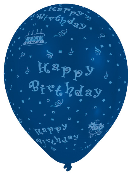 8 Happy Birthday Luftballons Komplettdruck 25 cm 7