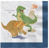 20 Serviettes Happy Dinosaures 33 x 33 cm