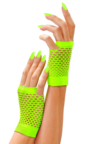 Netzhandschuhe fingerlos neon-grün