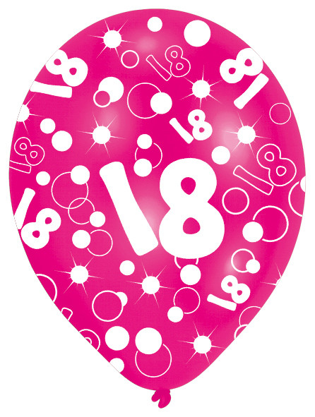 6 balonów bąbelkowych 18 urodziny 27,5 cm 5